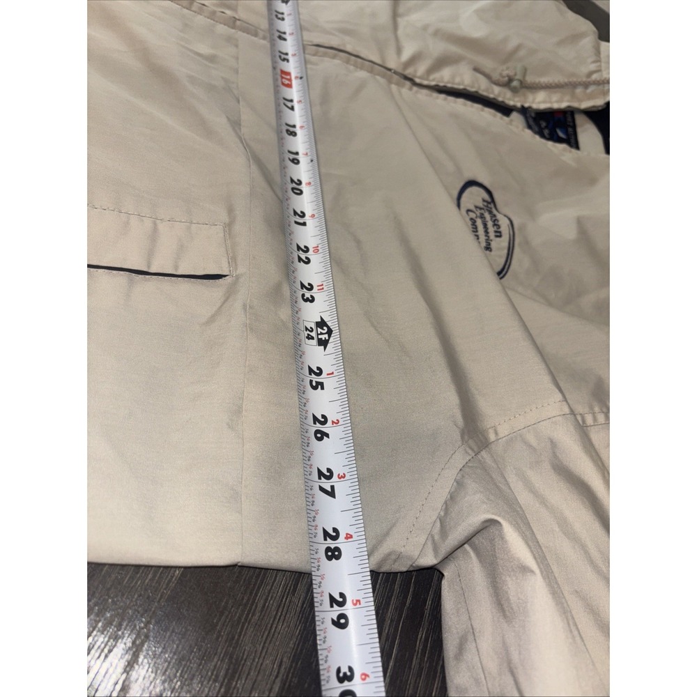 Men's PORT AUTHORITY Beige Windbreaker Jacket Sz 2XL Hansen Engineering Company - Picture 5 of 6